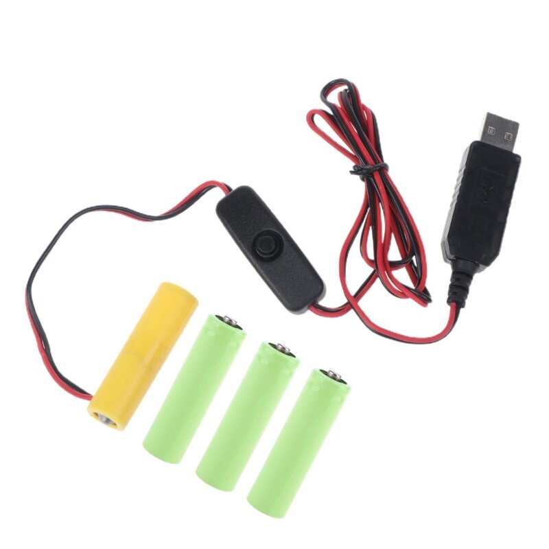 QX2B USB-Stromrichter, AA-Batterie-Eliminatoren, ersetzen 4 Stück 1,5 V AA-Batterien