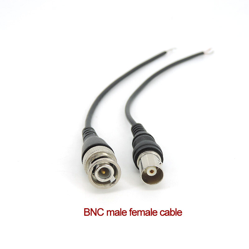 BNC male female cable shielding plug connector Pure copper jumper Q9 monitoring coaxial signal video tail 19cm Welding free W1