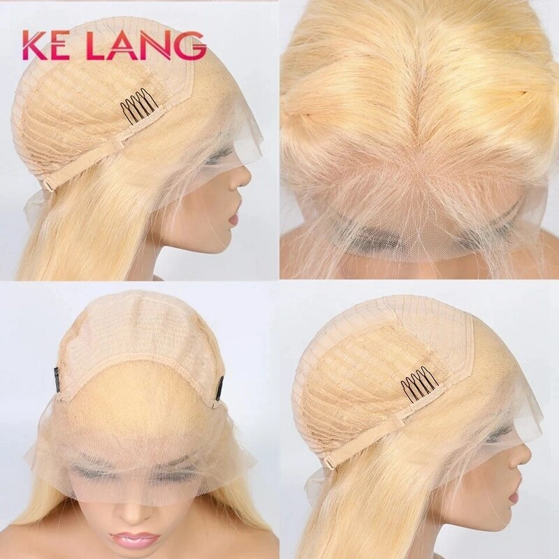 #P18/613 Blonde Highlight Straight Glueless Bone Straight 13x4 Lace Front Human Hair Wigs 180 %13x6 Lace Frontal Wig For Women