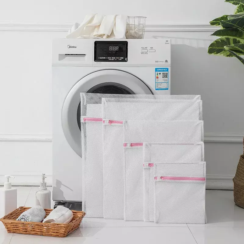 3 Größe feines und grobes Netz Wäsche wasch beutel mit Reiß verschluss faltbar zart Kleidung Pflege Waschmaschine Wäsche schutz netz