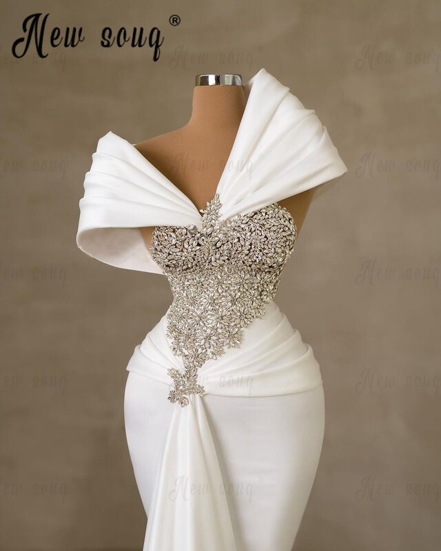 3 Designs Formal Evening Dress Heavy Handmade Silver Crystals Beading Prom Gowns Elegant Wedding Party Dresses Vestido De Noiva