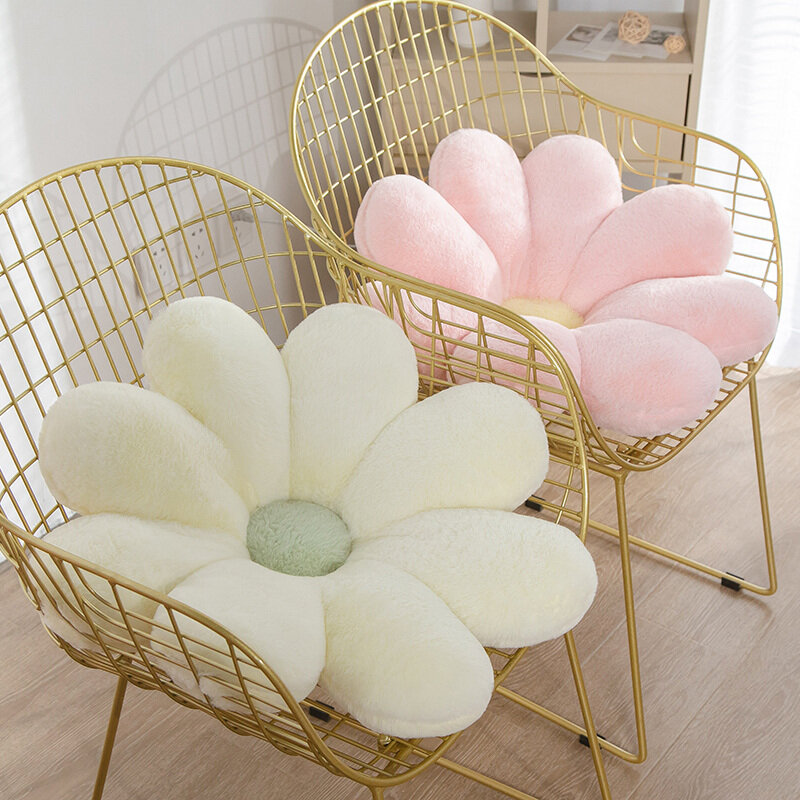 60/80cm Cute Flower Throw Pillow Toy Soft Stuffed Cotton Cushion Living Bedroom Home Chair Decor Pillows Floor Mat Girls Gifts