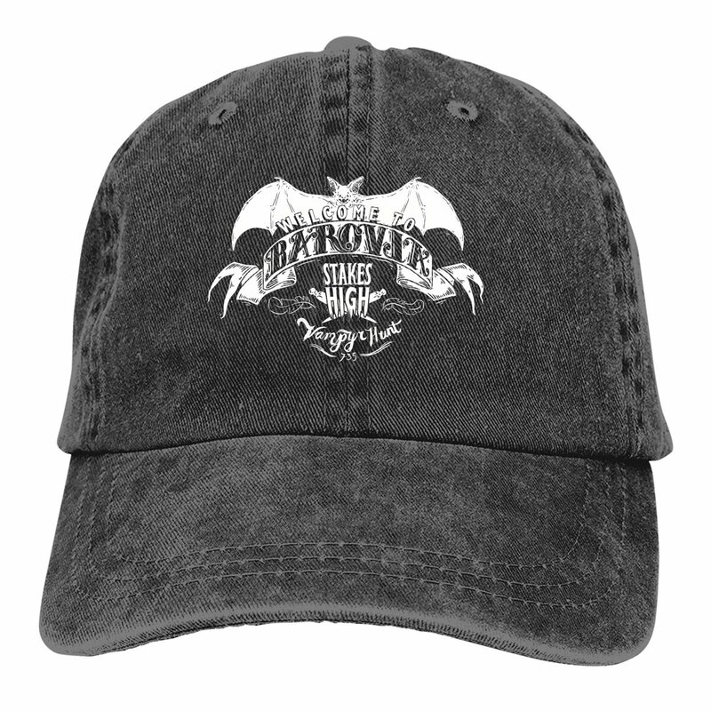 Topi koboi warna murni Selamat datang di Barovia Vampyr Hunt Crest topi wanita topi bisbol pelindung matahari permainan DnD topi Trucker ayah