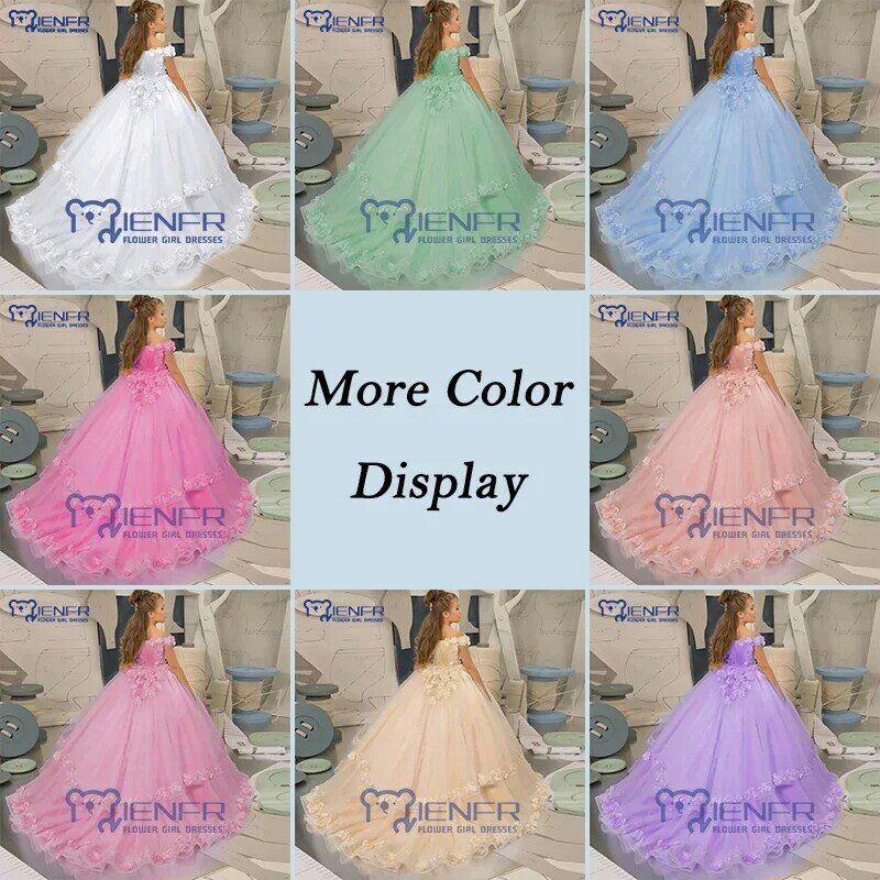 Blush Lace Flower Girl Dress Sweetheart Long Princess Girl for Wedding damigella d'onore Birthday Party First comunione Dress