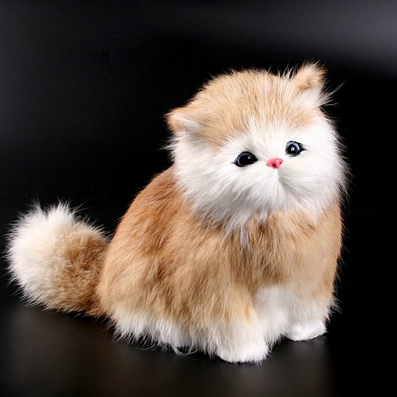 Bonecas de Simulação de Animais Eletrônicos para Crianças, Meowth Plush Toy, Gatos Bonitos, Modelo Animal, Presente Ornamentos