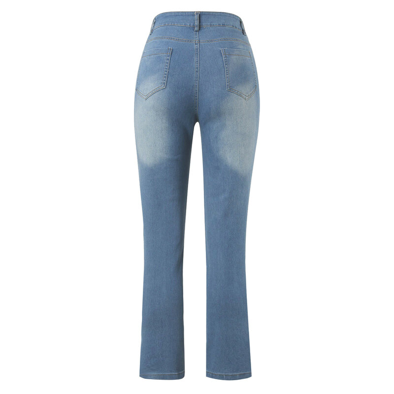 Pantalones vaqueros clásicos para mujer, Jeans elásticos de cintura alta, Estilo Vintage, ropa de calle para exteriores, 2024