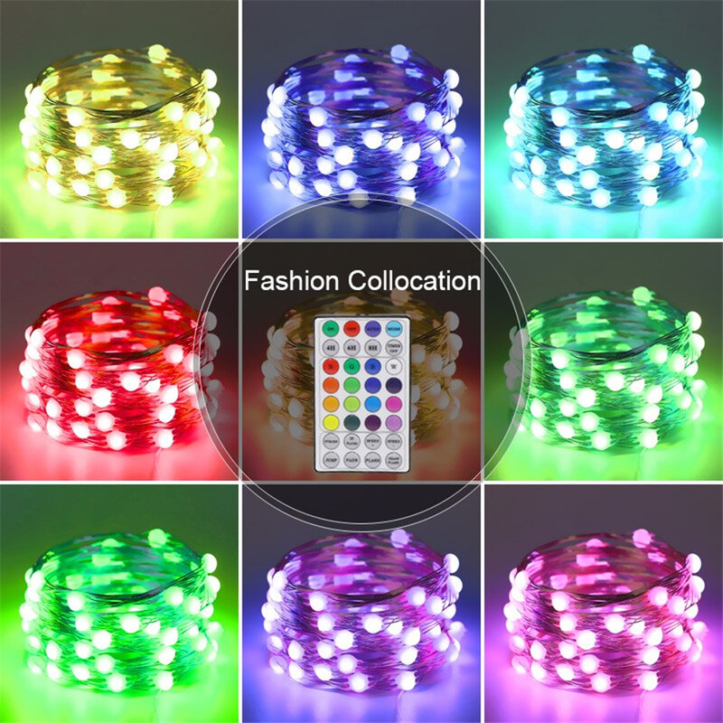 10M/20M LED RGB Christmas Fairy Lights 12 Modes Waterproof Garland String Lights for Indoor Outdoor Decoration Holiday Lighting