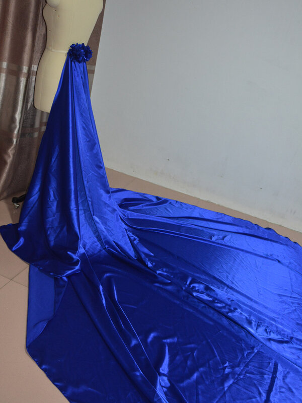 Tren desmontable azul para vestido de novia, cola desmontable, catedral, falda de boda, personalizado