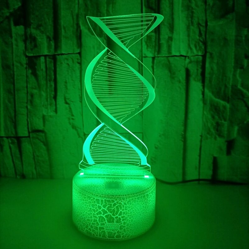 Nighdn DNA Model 3D Illusion Lamp Led Night Light with 7 Colors Changing Nightlight Bedroom Desk Lamps for Kids Gifts Home Decor