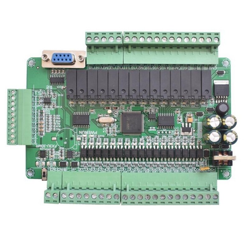 Plc Industriële Besturingskaart Eenvoudige Programmeerbare Controller Type FX3U-30MR Ondersteuning Rs232/Rs485 Communicatie