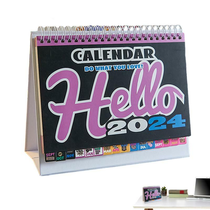 Calendário Desktop com informações sobre férias, mensal, pequena mesa, elegante, bonito, casa, carro, 2024, 2024