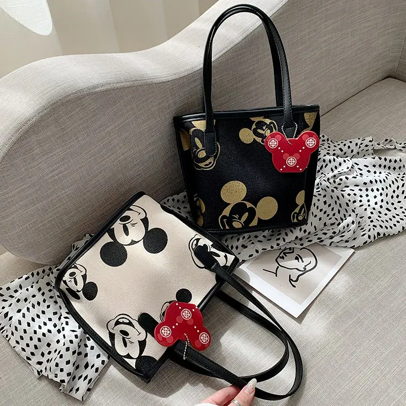 Disney spring new Mickey print bag fashion wild ins borsa a tracolla di grande capacità borsa a cartone animato zaino in peluche