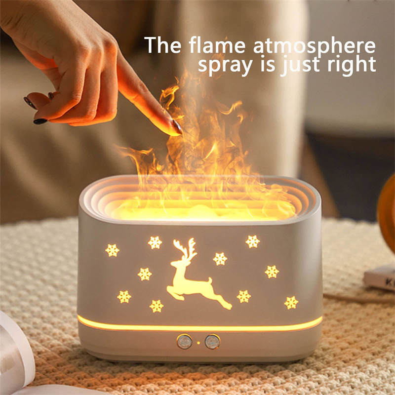 Elk Flame Humidifier Diffuser Silent Home Atmosphere Light Christmas Home Decoration