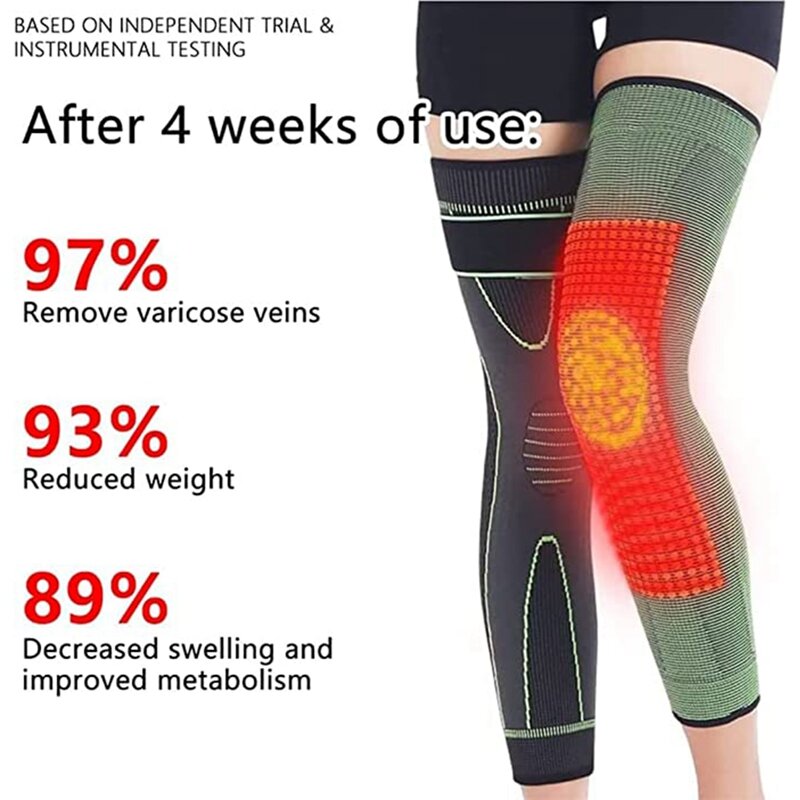 Full Leg Compression Sleeves Knee Braces Support Protector for Sport Weightlifting Arthritis Joint Pain Relief Muscle Tear