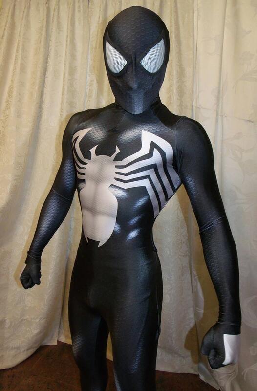 Veneno Symbiote 2 Cosplay Costume para Adultos e Crianças, Homem-Aranha, Super-herói, Zentai, Preto, Masculino Bodysuit, Party JumpSuit
