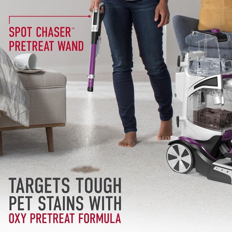 Smartwash Pet automatischer Teppich reiniger mit Spot Chaser Fleckent ferner Zauberstab, Shampoo maschine für Haustiere, fh53000pc, lila