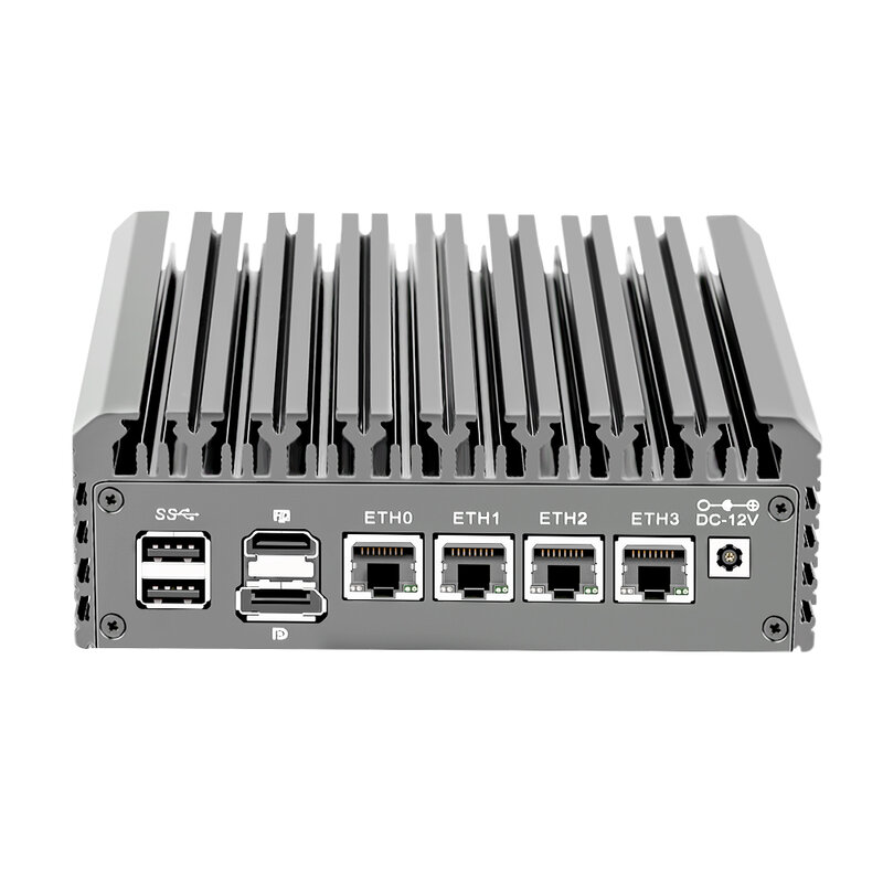 Novo caso n6005 roteador macio 4xintel i226-V 2.5g lan n5105 fanless mini pc ddr4 2xm. 2 nvme micro firewall aparelho opnsense esxi