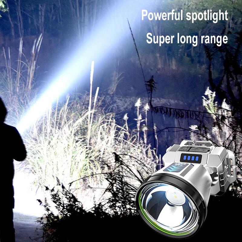Latarka czołowa z czujnikiem reflektor USB wodoodporny reflektor wędkarski latarka turystyczna zewnętrzna silne światło pracy T1P5