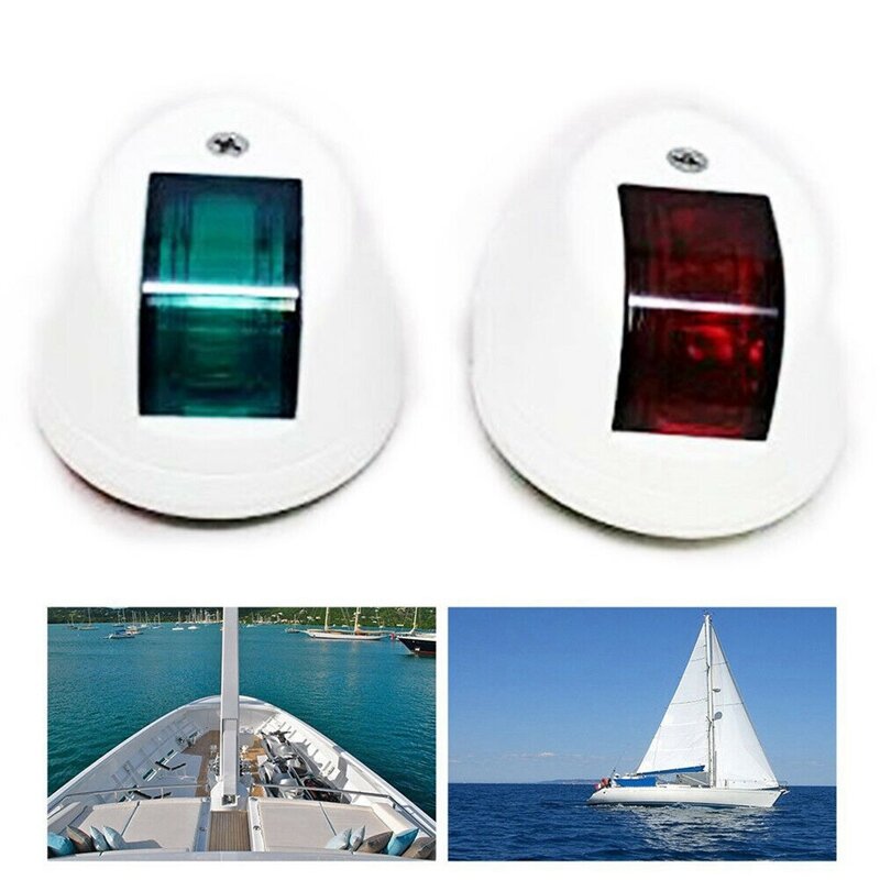 2Pcs 12v-24v kiri dan kanan lampu navigasi LED Laut Merah dan lampu indikator hijau untuk Yachts dan perahu