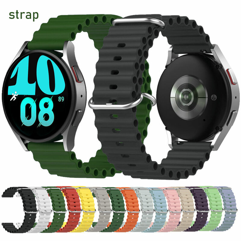 Bracelet de montre océanique pour Samsung Galaxy, 4, 5, 6, 46mm, Active 2, Gear, Bracelet en silicone, 22mm, 20mm, Huawei Watch GT2, 2e, 3, Pro Strap