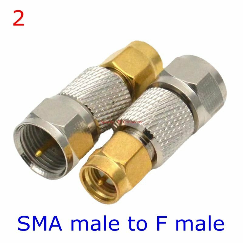 2Pcs/lot SMA To F TV Female Male Straight Connector RPSMA To F Quick Plug Adapter Coax Connector Brass Gold Plated High Quality