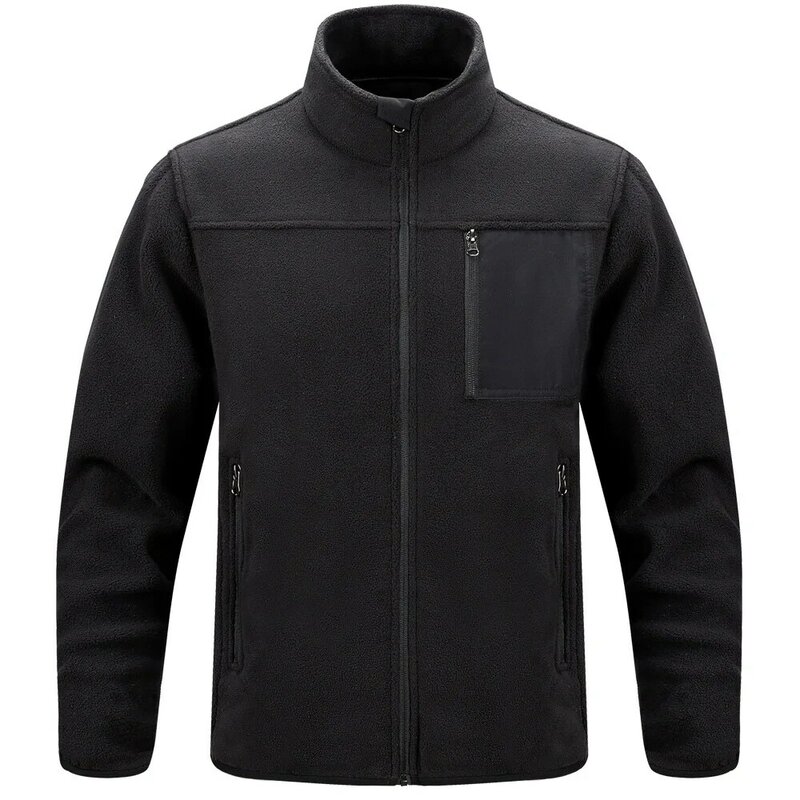 Man Stand Collar Outdoor Jackets Male Pockets Hiking Windbreaker  Men's Tactical Military Casual Fleece Jackets Coats  Clothes