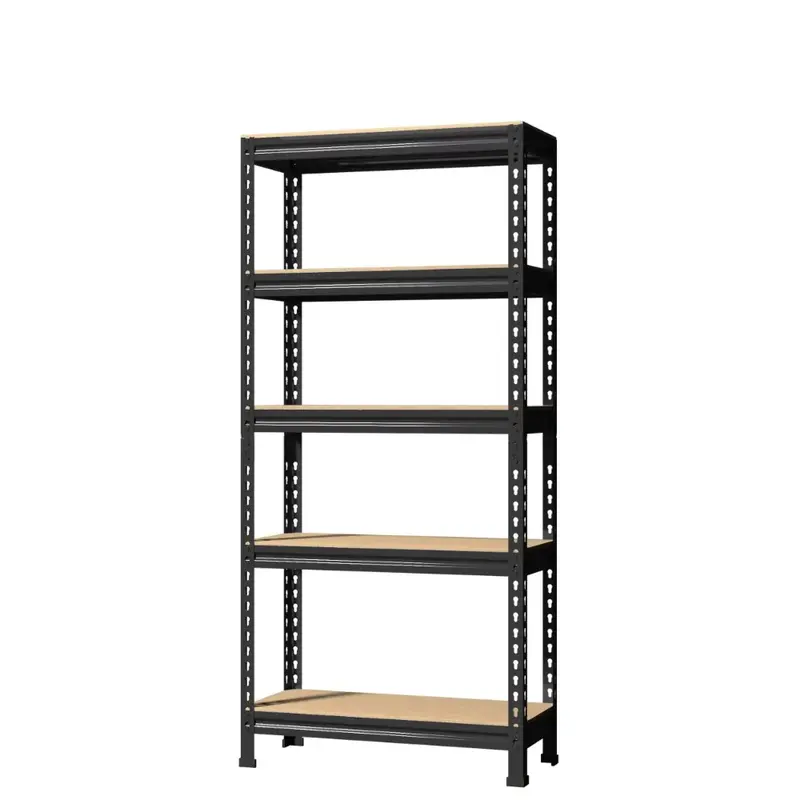 Prilinex-estantes de almacenamiento de 5 niveles, estantería de garaje de Metal ajustable para almacén, 28 ''x 12'' x 59 '', color negro