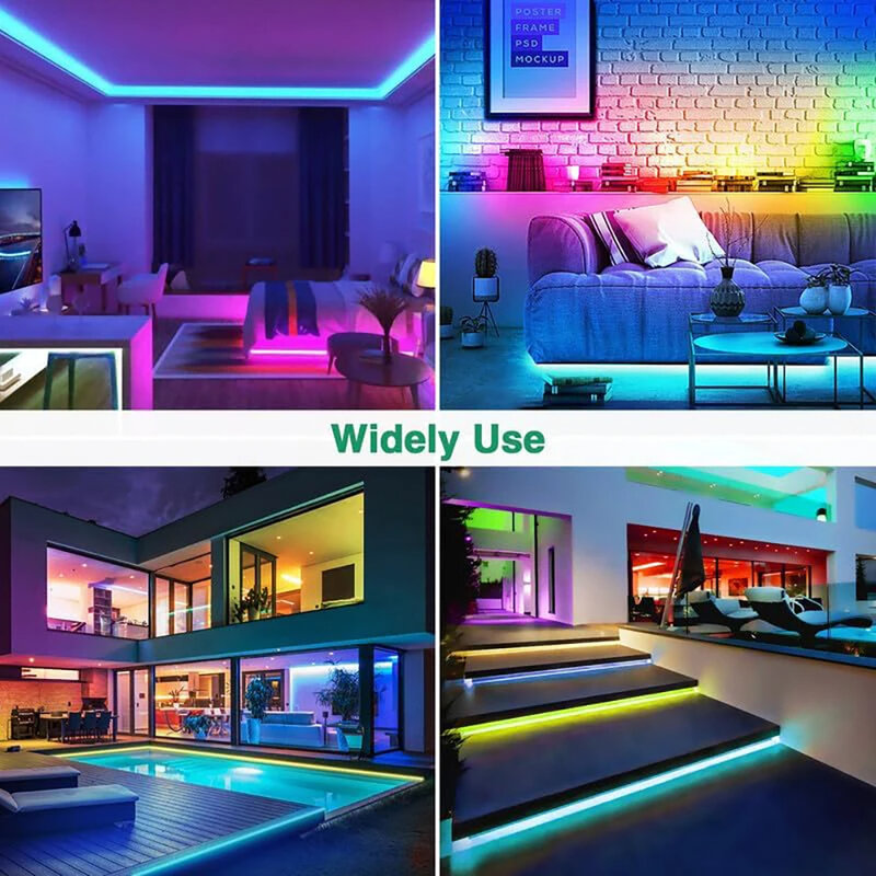 ริ้วสายไฟซิลิโคน24V LED พร้อมแอปควบคุมด้วยบลูทูธริ้วสายไฟนีออน RGB เหมาะสำหรับการตกแต่งรูปแบบ DIY ของบ้าน