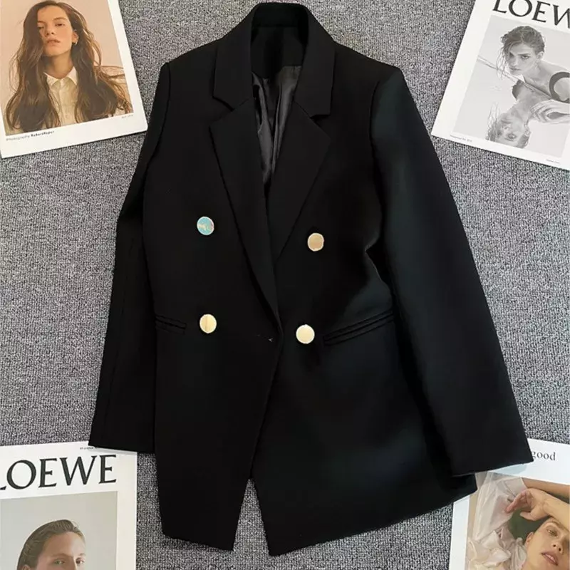 Lässige Langarm Anzug Blazer Büro Dame Frühling Herbst Mode elegante feste Oberbekleidung Jacke für Frauen 2024 weiblichen Mantel