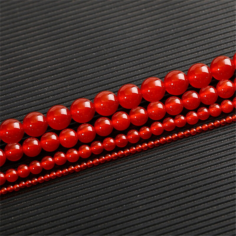 Perline di agata rossa naturale perline sciolte collana di braccialetti di cristallo intrecciati a mano fai da te materiale di gioielli con perline L388