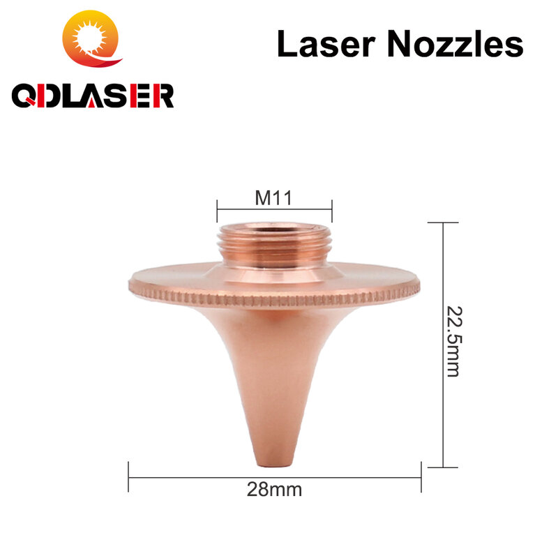 QDLASER-boquillas láser tipo D de una sola capa, diámetro de 28mm, calibre 1,5/2,0, altura de rosca de 22,5mm, M11 para cabezal láser de fibra Precitec OEM