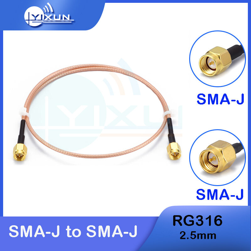 SMA Plug to Plug WiFi Antenna Connector with RG316 Cable 50 Ohm SAM Male to Male Extension Antenna Cable 0.1M 0.2M 0.3M