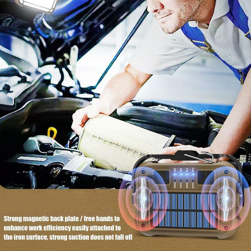 Lampu LED mobil baterai 3600 MAh, lampu kerja LED portabel dapat diisi ulang, lentera berkemah belakang magnetik kuat dengan kait logam perbaikan mobil