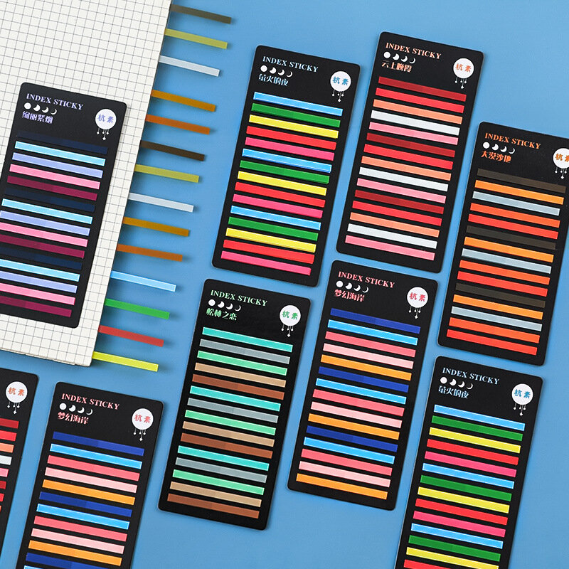 투명 멀티 컬러 인덱스 메모 패드, 스티커 메모장 종이 스티커, 메모 책갈피, 학교 문구 용품, 300 시트