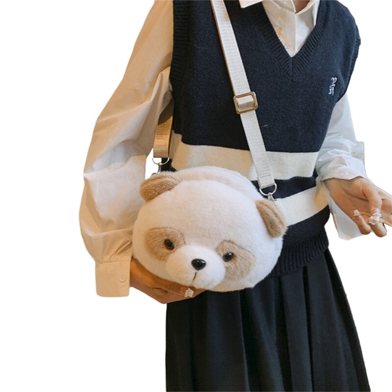 Bolsa mensageiro panda fofa, bolsa crossbody capacidade, bolsa ombro para menina
