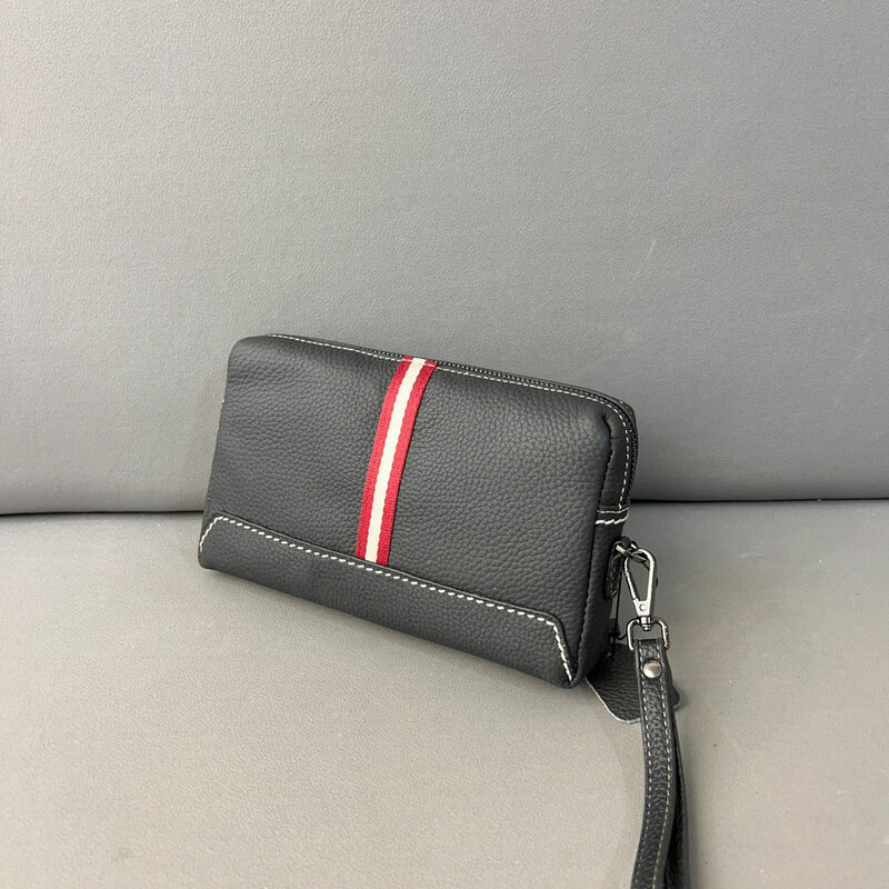 男性用の豪華なストライプデザインのロング財布,ファッショナブルな財布,すべてが一致するポーチ,革製,ビジネス用