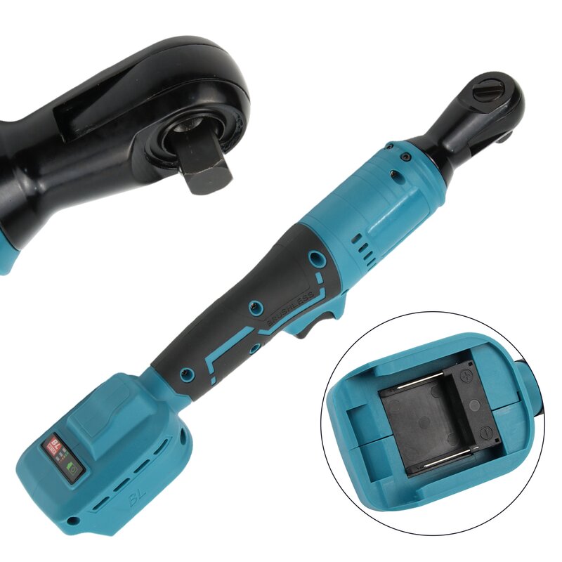130nm Electric Ratchet Wrench 1/2'' Right Angle Ratchet for Makita 18V Battery Hand Tools Wrench Blue 800r/min