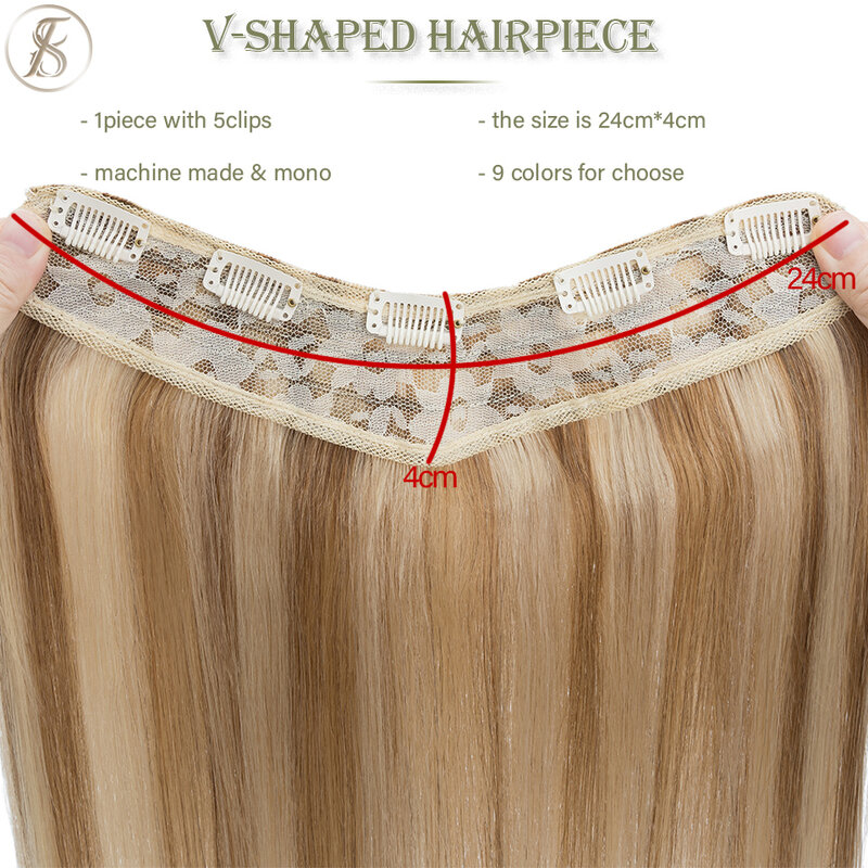 TESS V-образная шиньон 75 г 22 дюйма накладные человеческие волосы на клипсе заколка для волос 3/4 полная голова прямые светлые натуральные волосы для наращивания