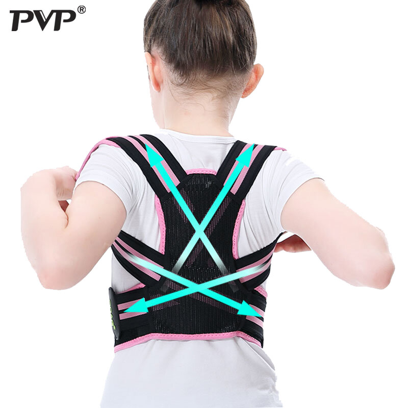 Corretor postural ajustável para crianças, cinta ortopédica de apoio das costas, lombar, ombro, saúde, meninos e meninas