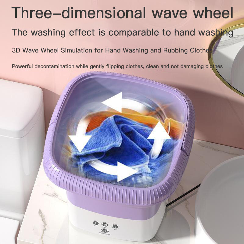 Mesin cuci lipat otomatis Eluting satu celana dalam bayi portabel mesin cuci Mini ember cucian kecil