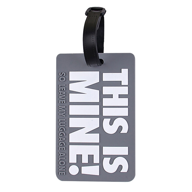 THIS IS MINE Reminder Slogan Cartoon Letter Luggage Tags PVC Boarding Identification Tags For Travelling Air Plane Check-in Tags