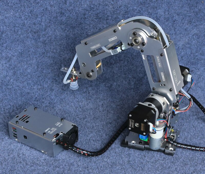 Wieloosiowy ramię robota przemysłowy Stepping metalowy Manipulator do robota Arduino 2560 DIY zestaw z przyssawką/silnikiem krokowym pazur