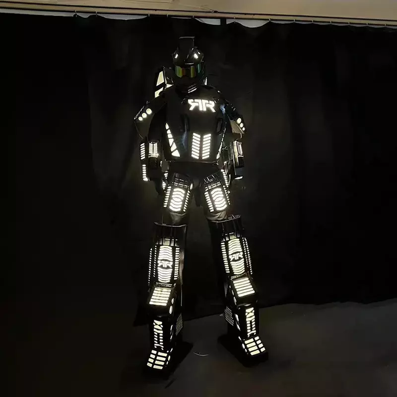 Hoge Kwaliteit Led Robot Dans Kostuums Rgb Stelten Rollator Led Robot Kostuum Volwassen Lichtgevende Robot Kostuum Voor Nachtclub