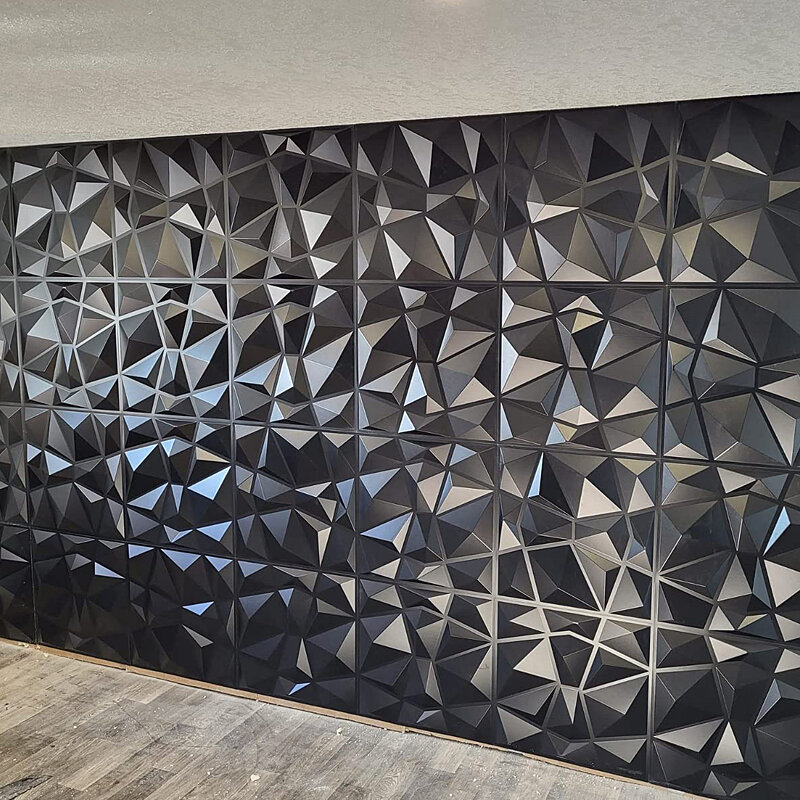 슈퍼 3D 아트 벽 패널 PVC 타일 방수 E스포츠 게임 3D 벽 스티커 장식 타일, 다이아몬드 디자인 DIY 홈 장식, 12 개, 30x30cm