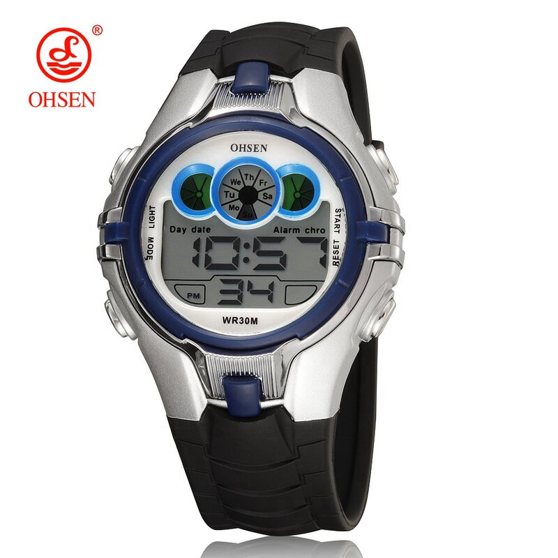OHSEN Kids Watches Electronic Sport 50M Waterproof Digital Children Wristwatch Stopwatch LED Electronic Watch for Boys Girls