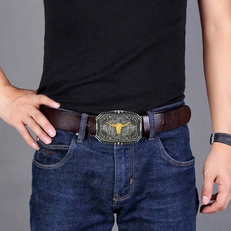 Hebilla cinturón con relieve varios tipos para adulto, estilo Vintage, Unisex, envío directo