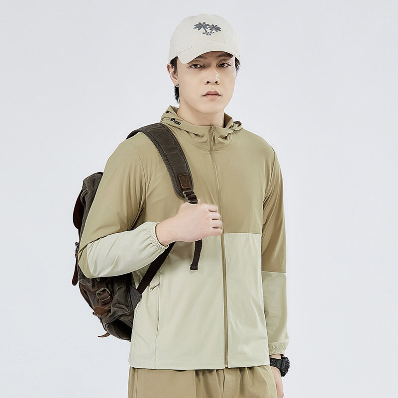 UPF50 + giacca per la protezione solare estate leggera e traspirante protezione UV Outdoor Jogging sport cappotto con cappuccio abbigliamento Casual da uomo di moda