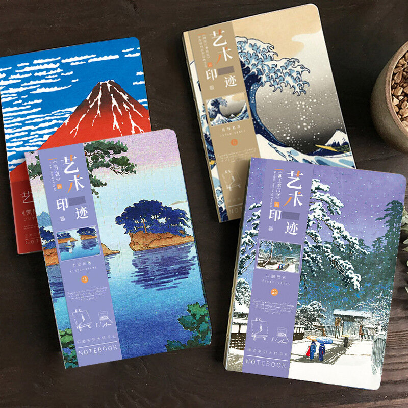 Ukiyo-E نمط دفتر خمر ، اليابانية عارية فارغة ، سلسلة الصفحة الداخلية ، غطاء ، 80 ورقة/كتاب ، مكتب التعلم مذكرات ، QP-34 ، A5