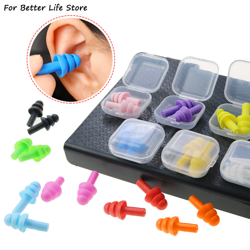 A Pair 5.5G Silicone Sound Insulation Earplugs Anti Snoring Noise Environmental Protection Waterproof Swimming Learning To Sleep