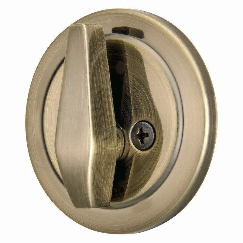 Brinks, Keyed Entry, Ball Style Doorknob and Deadbolt Combo, Antique Brass Finish, Twin Pack